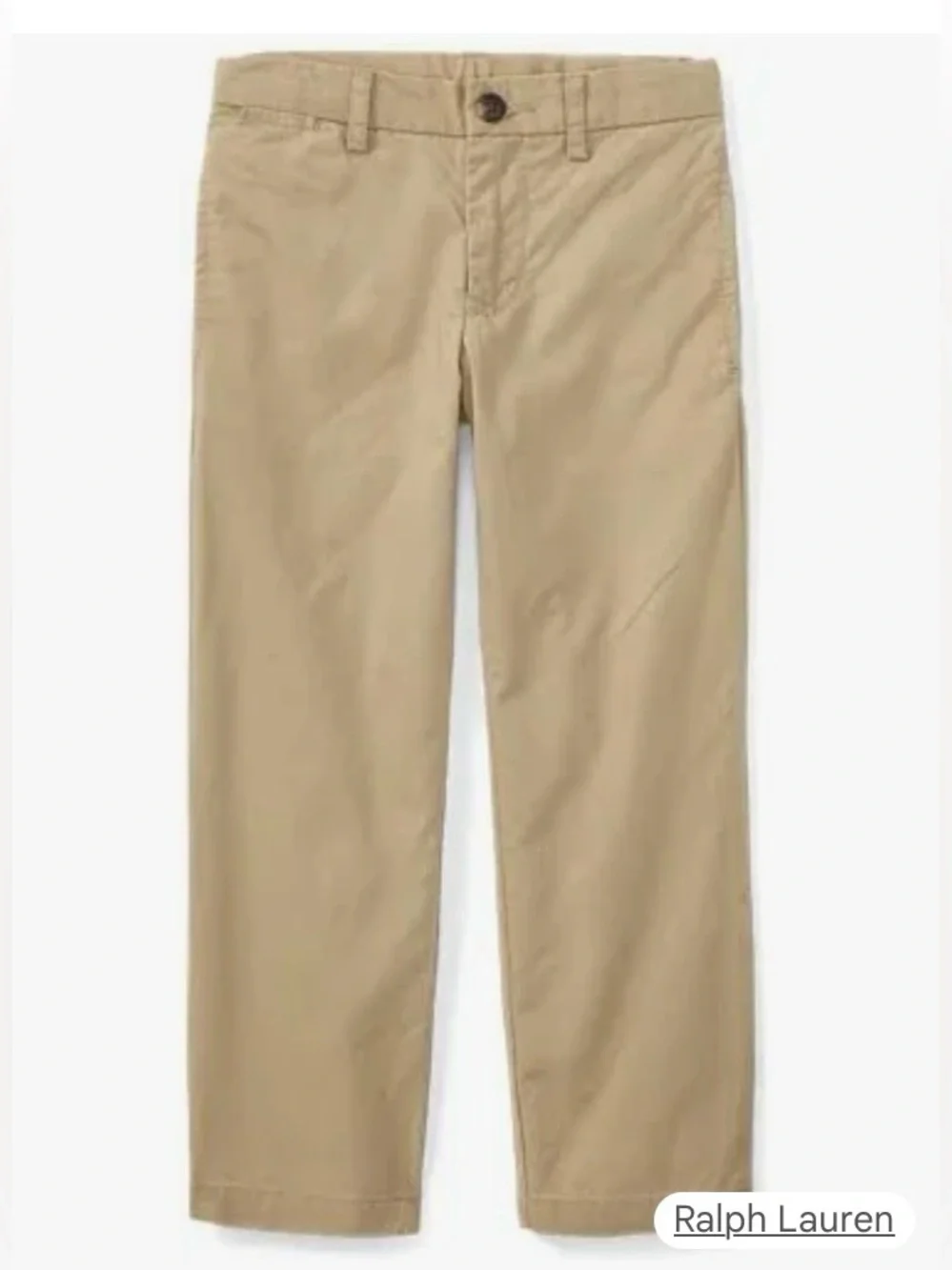 Ralph Lauren Bright Green Short-Sleeve Shirt and Khaki Twill Pants Set